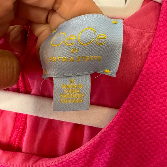 CECE by Cynthia Steffe Bright Pink Bow Shift Dress | 6 - Picture 8 of 10